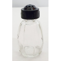 Vintage glazen zoutstrooier met kunststof dop